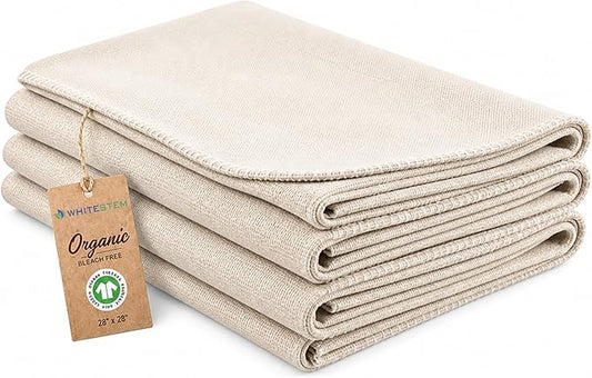 Flour Sack Towels for Bread Dough Proofing – Unbleached, Thick Cotton Baking Cloth for Baguettes, Ciabatta, Pastry – Reusable, 28"x28", 3-Pack