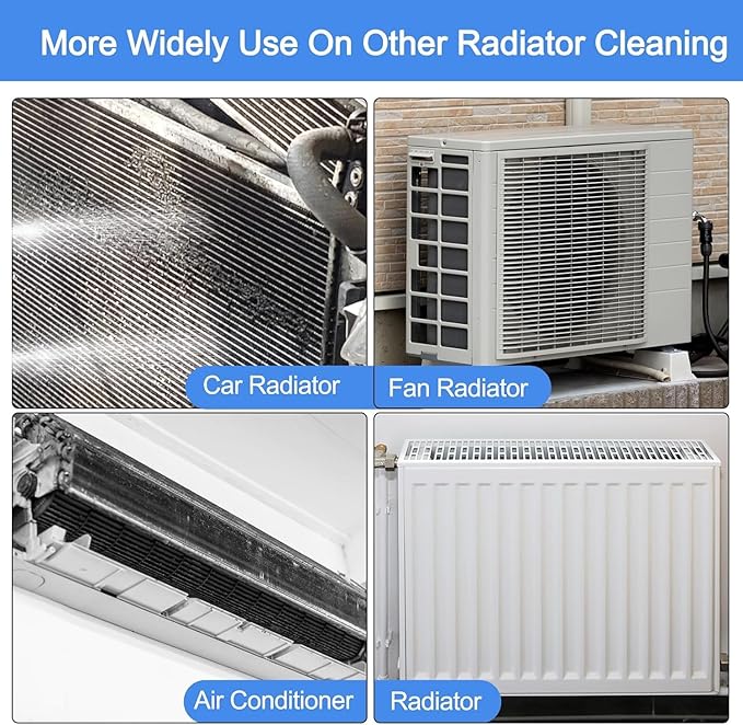 Pressure Radiator Cleaning Wand, 24'' Car Radiator Cleaner Wand Tool with Three 1/4'' Quick Coupler, Radiator Flush and Cleaner Tool, Home Car Truck Stainless Steel Power Washer Wand (24'')