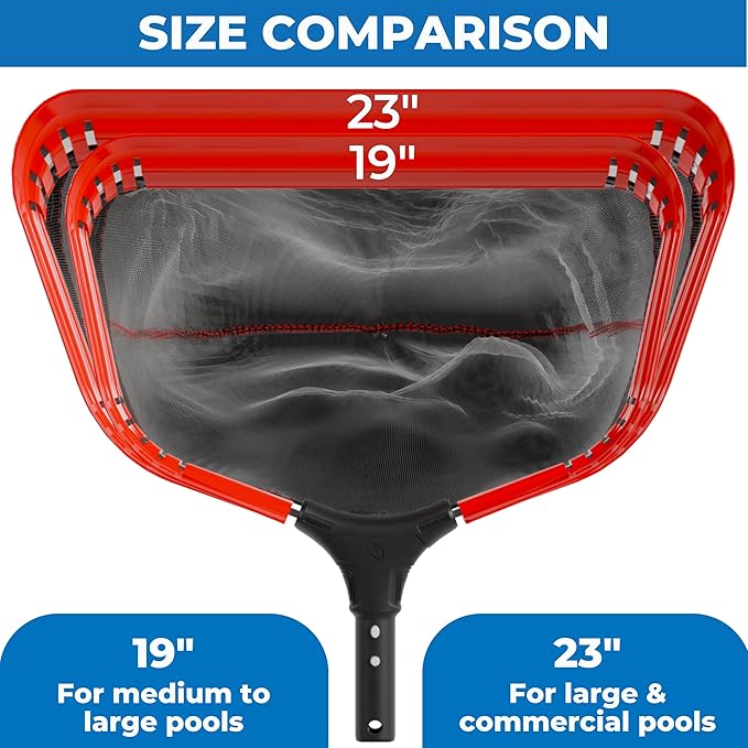 ProTuff 19" Fine Pool Net for PROS – “490 Promise” Unlimited Unconditional Replacement – Cleans 3X Faster Than Vacuum – Wide Pool Skimmer Net with Deep Bag for Easy Maintenance of Leaves, Bugs, Debris