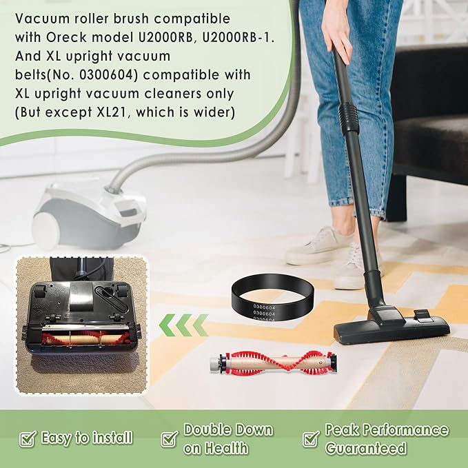 Landhoow 2 Roller Brushes, 6 Vacuum Belts, Replacement for Oreck XL Upright Vacuum Cleaner, Keep Home, Office Neat