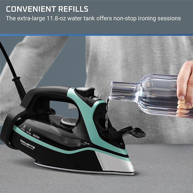 Rowenta Steam Force Stainless Steel Soleplate Steam Iron for Clothes, Anti-Drip Protection, 400 Microsteam Holes, 1800 Watts, Iron, Fabric Steamer, Garment Steamer for Clothes, Precision Tip, DW9440