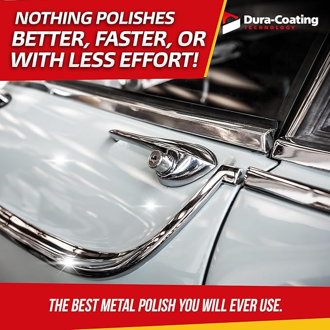 DURA-COATING TECHNOLOGY, Blue Premium Metal Polish - Perfect for Aluminum Wheels, Diamond Plate, Stainless Steel, Copper, Brass, & Nickel - 16oz Polish + 16oz Wheely Clean (Wheel and Tire Cleaner)