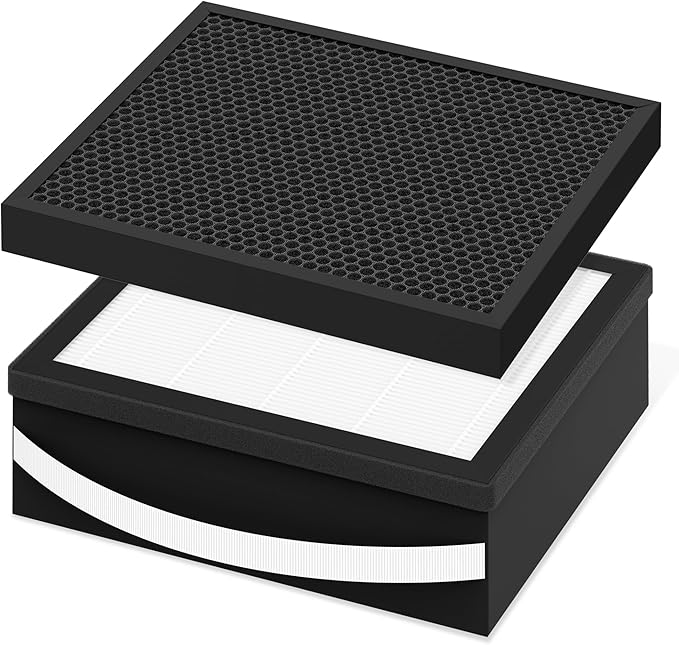 H13 Grade True HEPA Carbon Replacement Filter Compatible with Airdog X5 Air Cleaner Purifier with 1pcs HEPA and 1pcs Activated Carbon Filter