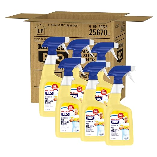 Mr. Clean PRO All Surface Cleaner, Commercial Cleaning Spray, Refillable, 32 fl oz (Case of 6)