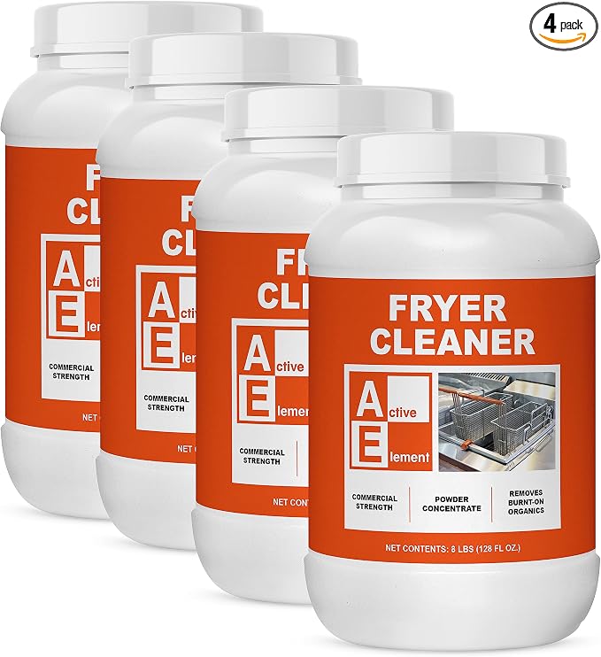 Fryer Cleaner – 8 lbs (Pack of 4) | Boil-Out Powder, 84 Cleanings, Concentrated, Commercial Strength, Removes Burnt-On Residue