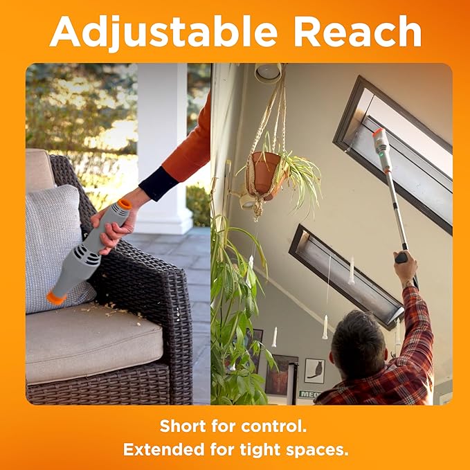 Aerojet Sweeper- Rocket Cordless Air Broom- Rechargeable Lightweight Power Blower for Indoor & Outdoor, Lawn Care, Patio, Driveway, Turf & Garage- Adjustable Pole, Ergonomic Handle, Battery & Charger