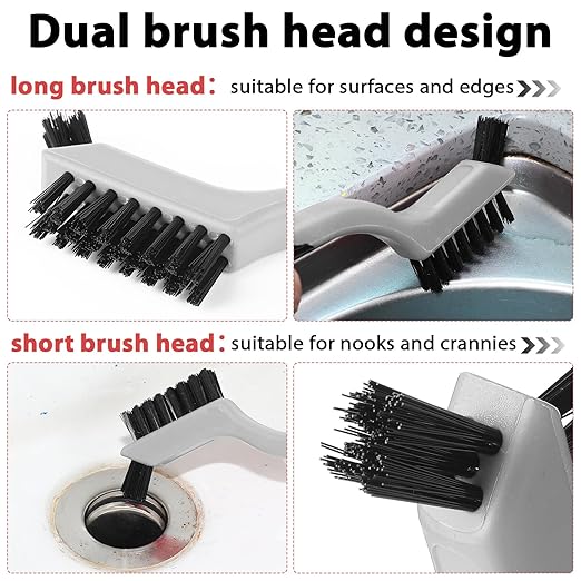 Reallnaive 50 Pcs Mini Wire Brush Set 7 Inch Stainless Steel Brass Nylon Bristles Small Wire Brushes for Rust Removal Paint Scrubbing Deep Cleaning(Nylon,Gray)