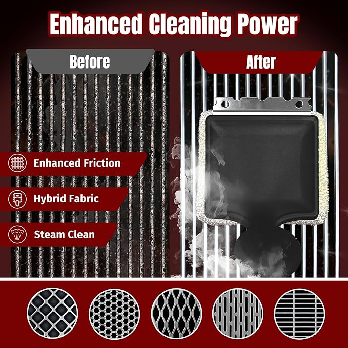 SHINESTAR Grill Brush for Outdoor Grill with Aramid Fiber - Cleaning BBQ Grill Brush and Scraper, Grill Brush Bristle Free with Non Metal Bristles, Replaceable Head for Weber Traeger Grates