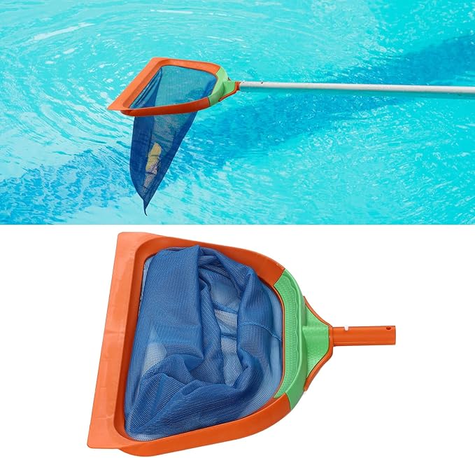 Ultra Fine Mesh Skimmer Rake, Pool Leaf Net with Plastic Frame Replacement Pool Cleaning Net for Cleaning Swimming Pools Hot Tubs Spas Fountains