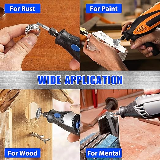 120 Pcs Rotary Tool Wire Brush, Steel Wire Wheels Pen Brushes Set Kit Accessories for Rotary Tool-1/8(3mm) Shank