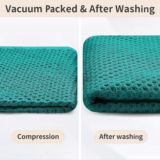 Homaxy 100% Cotton Kitchen Towels and Dishcloths Set, 12 x 12 Inches and 13 x 28 Inches, Set of 8 Bulk Kitchen Towels Set, Ultra Soft Absorbent Dish Cloths for Washing Dishes, Teal