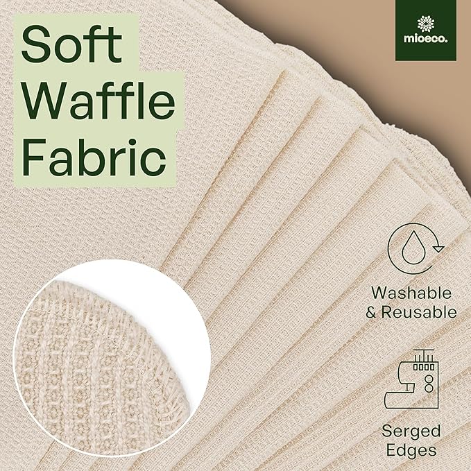 5 Pack Multicolored Reusable Paper Towels - Large Size - Nature Friendly - Organic Cotton Alternative - Thick, Strong, Paperless Kitchen Dish Cloths - Reusable Napkins - Dish Towels - Cloth Napkin