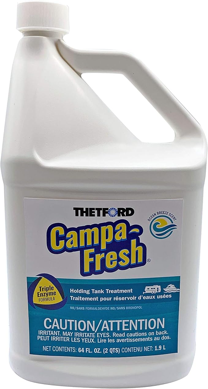 Thetford Campa-Fresh Ocean Breeze Scent RV Holding Tank Treatment, Formaldehyde Free, Waste Digester, Septic Tank Safe, 64oz Bottle (96710)