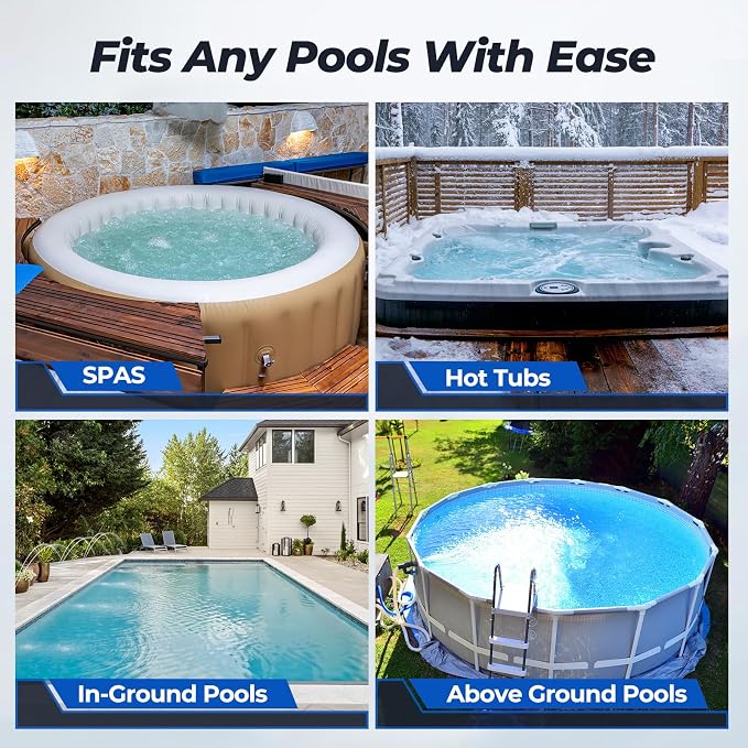 Pool Vacuum for Above Ground Pool, JESIMAIK Cordless Pool Vacuum with 18.5 GPM, 60 Min Runtime, Telescopic Pole, Ideal Above Ground Pool Vacuum for Inground Pool, Spas, Hot Tubs