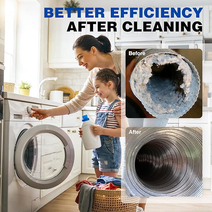 REDCAMP 20 Feet Chimney Sweep Kit, Dryer Vent Cleaner Kit with 15 Flexible Rods, 4/6 in Brush Heads for Easy Cleaning, Chimney Cleaning Kit for Efficient Fireplace Sewage Pipe Maintenance