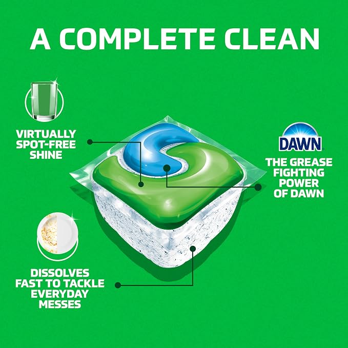 Cascade Complete Dishwasher Detergent Pods Fresh Scent Value Pack, Powerful Dishwasher Pods for Sparkling Clean Dishes, Grease-Fighting Dishwashing Detergent Tablets, 100 Count