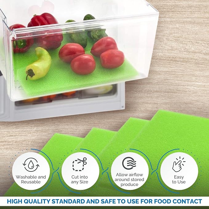 Fruit & Veggie Life Extender Drawer Liner - Refrigerator Liners, Refrigerator Organizers and Storage, Fridge Liners for Refrigerator Shelf Liners, Refrigerator Liners for Shelves, Fridge Shelf Liners