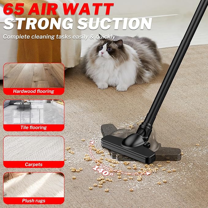 Cordless Vacuum Cleaner for Milwaukee 18V Battery, 6 in 1 Handheld Electric Vacuum Cleaner with HEPA Filter and LED Light, 46 CFM Portable Hand Vacuum for Floor, Carpet, Car (Battery Not Included)