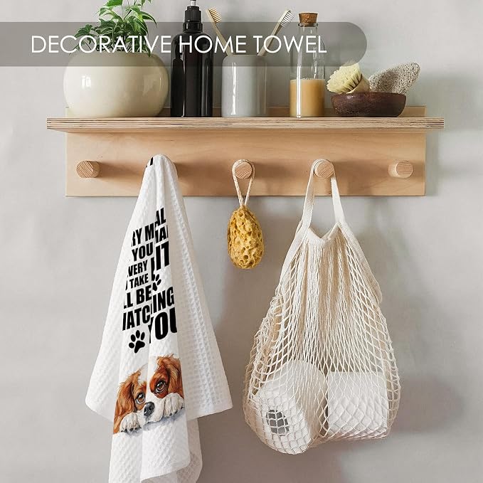 Cavalier King Charles Spaniel Kitchen Towel Gifts for Dog Lovers Decorative Set of 2, Cavalier King Charles Spaniel Dish Towels Dishcloths Tea Towels Hand Towel for Kitchen Bathroom Decor 16x24