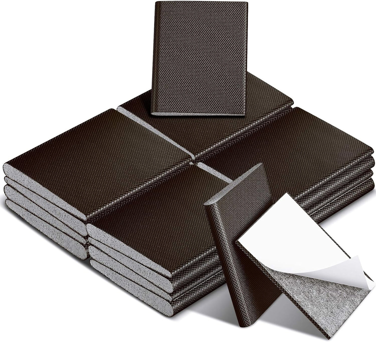 Zonon 16 Pieces Door Corner Seal Weatherstripping Exterior Door Frame Seal Draft Stopper Adhesive Corner Pads for Weather Stripping and Draft Protection (Brown)