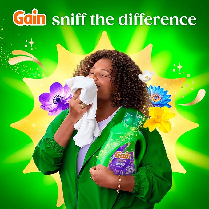 Gain Plus Liquid Laundry Detergent, Cleaner, Fresher, Now with Oxi, Moonlight Breeze Scent, 170 fl oz, 129 Loads