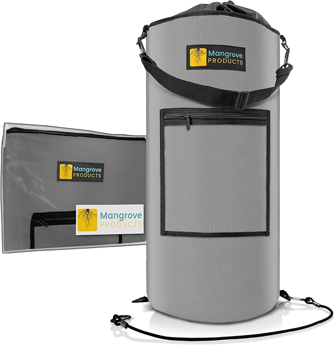 Mangrove Products: Portable Boat Trash Can, Reusable Trash Bag, Boating Equipment, Boat Storage, Boat Accessories Marine, Pontoon Boat Accessories, Fishing, Sandbar, RV, or Camping