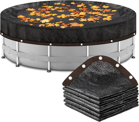 21ft Round Leaf Net Pool Cover for Above Ground Pools,Winter Above Ground Pool Cover to Catching Leaves, Mesh Tarp with Grommets, Resistant Garden Sun Shade Netting(Only Cover)
