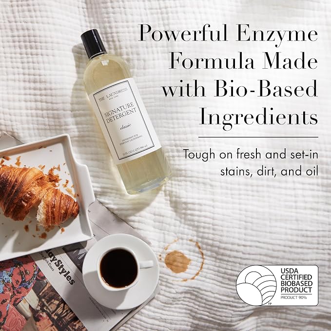 The Laundress Luxury Laundry Detergent, 31 Loads, Scented Signature Classic Fragrance, Concentrated Triple Enzyme Deep Cleaning and Targeted Stain Remover, 96% USDA Biobased Product