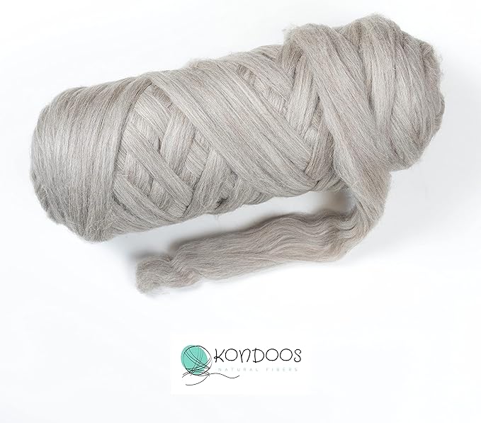 Natural Wool Bulk roving, 4 lb. Best Wool for Spinning, arm Knitting, Felting, Chunky Blankets Yarn and Tapestry. Natural Colors, un-Dyed. (Sand, 4 lb)
