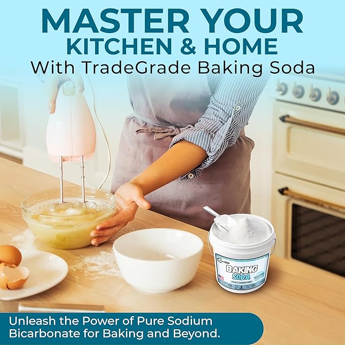 TradeGrade Pure Baking Soda Powder (1 Gallon) Food-Grade Sodium Bicarbonate Powder for Cooking, Cleaning & Deodorizing