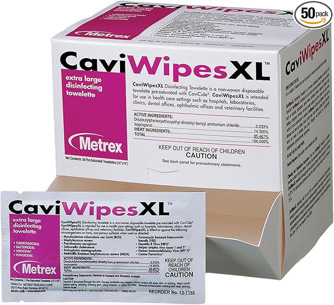 CaviWipes Disinfecting Towelette Packets, 50