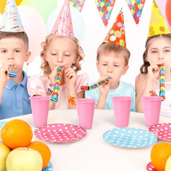Kochorie 100 Pack Disposable Plastic Cups 16 Oz Solid Color Drinking Cups Party Supplies Strong and Sturdy Drinkware Cup For Birthday, Wedding, Baby Shower, Gender Reveal Party& Daily Use, Pink