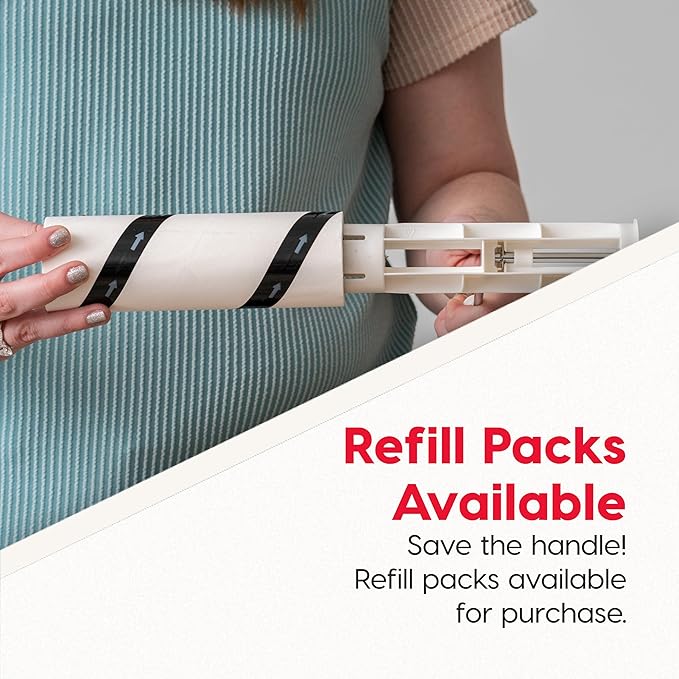 IRIS USA Extra Sticky Lint Roller, Large with Adjustable Extension, Storage Box, Refills, 90 Sheets/Roll, 540 Sheets Total, Easy Tear Lint Remover for Dog Cat Pet Hair On Bed Floor Sofa
