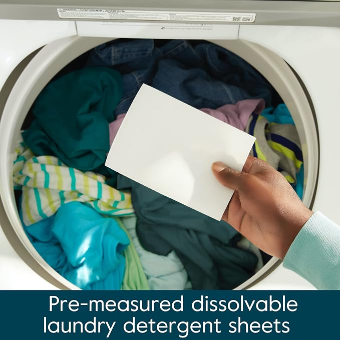 Grove Co. Laundry Detergent Sheets, 2 Pack, 64 Loads, Unscented | Fights stains