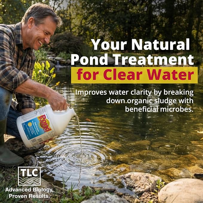 PondPerfect Pond Bacteria - Natural Treatment for Ponds – Liquid Formula for Pond Maintenance – Pond Cleaner for Outdoor Ponds - Safe for Fish & Koi – Easy Dosing – 32 oz (946 ml) for up to 25000 gal