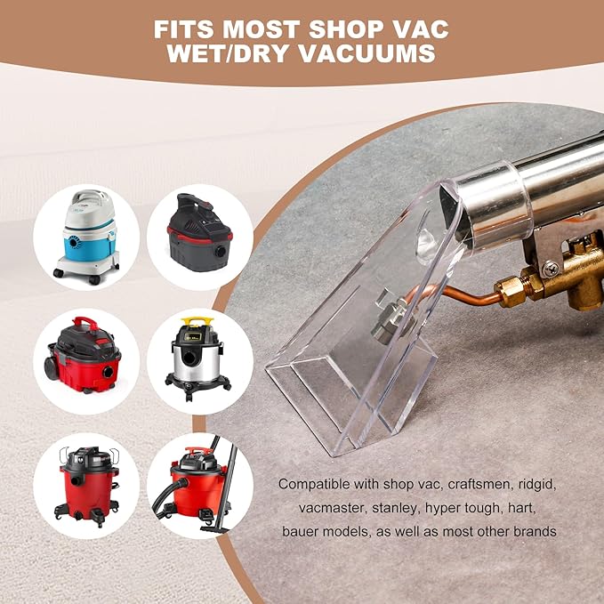 MIV Pro-Grade Shop Vac Extractor Conversion Kit - Universal Shop Vac Extractor Hose Kit, for Carpet, Upholstery & Auto Detailing, 50ft Waterline