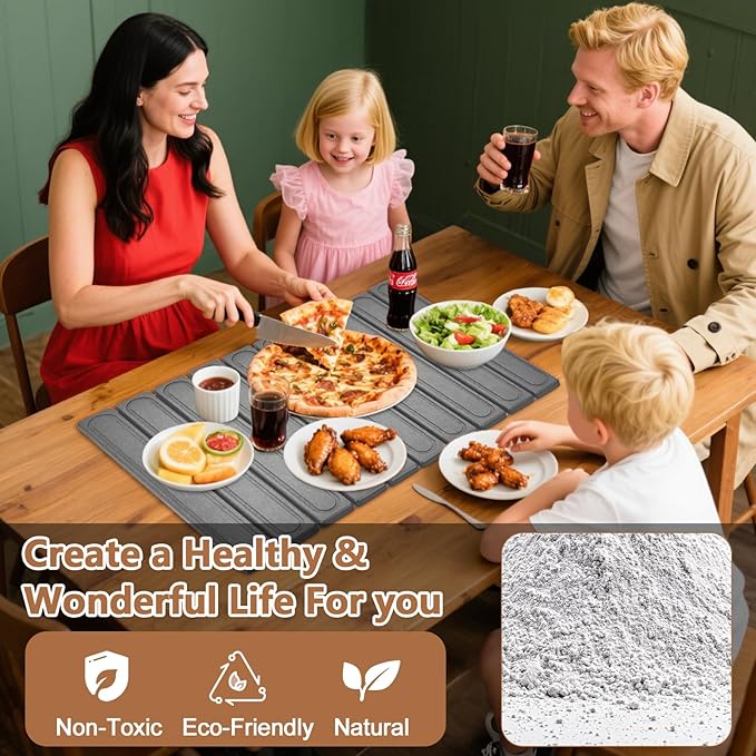 Stone Drying Mat for Kitchen Counter, Fast Dry Dish Drying Mats,Quick Dry Absorbent Collapsible Diatomaceous Earth Bath Mats, Large Stone Bath Mat for Kitchen Dishes Bottles Cups Bathroom
