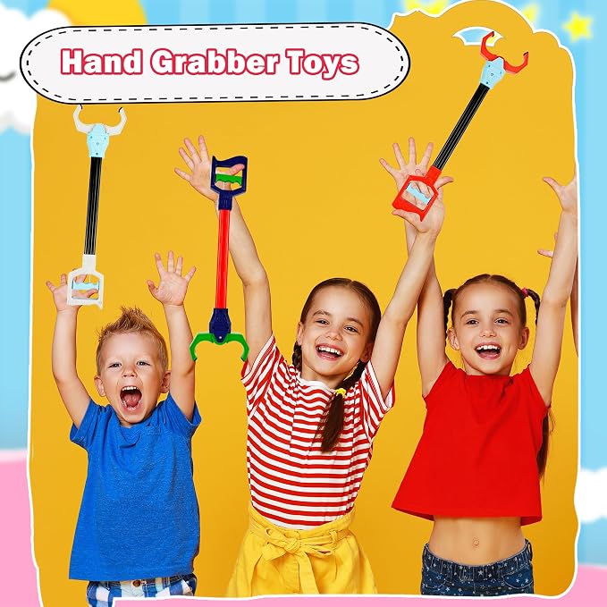 6 Pcs Interactive Grabber Toy Flexible Robot Hand and Robotic Claw Hand Claws for Kids Early Grasping Learning and Garbage Picker Toys
