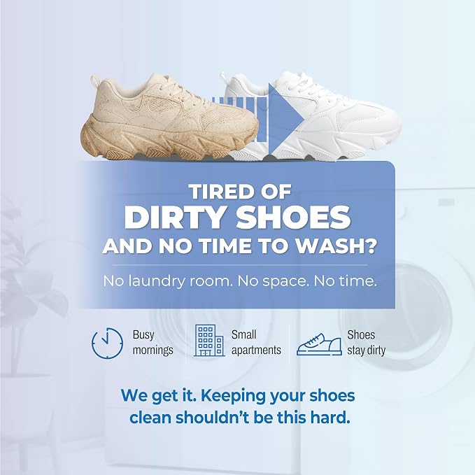 Laundry Shoe Bag 2-Pack for Washer & Dryer — Shoe Washing Machine Bag with Adjustable Shoe Trees & Door Drying Mesh — Mesh Laundry Bags for Shoes — Clean Quiet Washes, Sneaker Cleaning Bag