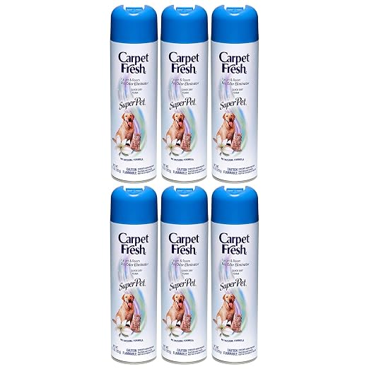 Carpet Fresh Super Pet Carpet and Room Pet Oder Eliminator, Animal Smell remover, No Vacuum Formula, 10.5 OZ [6-pack]