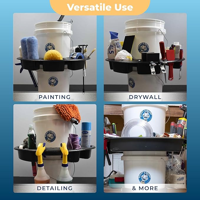 5 Gallon Car Wash Bucket Organizer Car Detailing Caddy - Cart Holds Spray Bottles, Auto Cleaning Supplies & Car Washing Tools and Accessories - Buckets & Dolly Sold Separately
