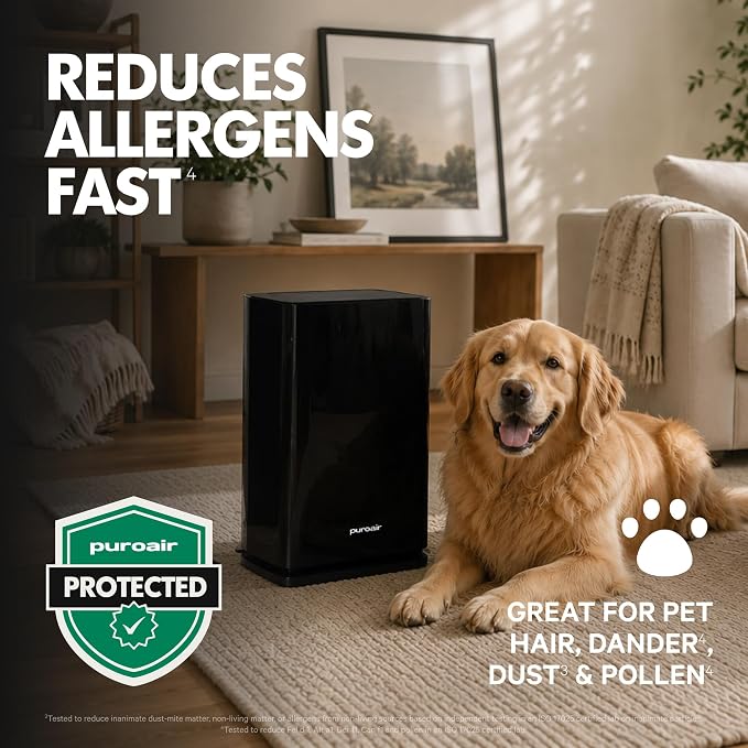 PuroAir 400 HEPA Air Purifier Large Room Air Cleaner up to 2,000 Ft² - HEPA CarbonTech Filter up to 500X Stronger - Air Quality Sensor, Auto & Quiet Sleep Modes - Air Purifiers for Large Rooms