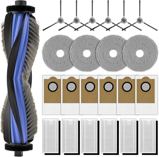 (23 Pack) M3 Replacement Parts Compatible with Lefant M3 Robot Vacuum Cleaner, 1 Roller Brush, 6 Side Brushes, 6 Dust Bags, 6 HEPA Filters with Foam Filters, 4 Mop Pads, Accessories Kit