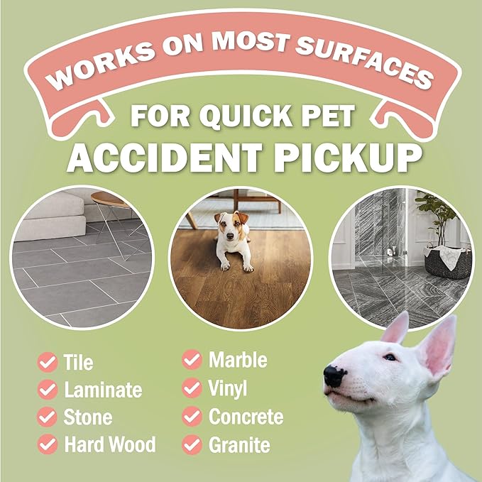 Sprinkle & Sweep: Pet Mess & Odor Cleanup - 4 Pack, 15oz Bags - Dog Accident Clumping Powder, Remove Pee-Poo-Vomit From Hard Surfaces, Ultra-Absorbent