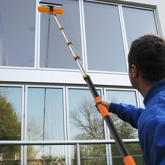 AgiiMan 26FT Reach Telescoping Pole - 5 to 20FT Extension Pole, Portable Aluminum Telescoping Rod with Easy Flip Lock, Paint Roller Extension Poles for Paint Dusting, Window Cleaning