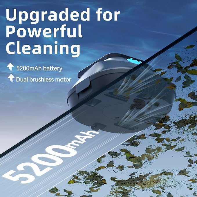 X2 Robotic Pool Vacuum, Cordless Pool Cleaner with 200-Min Runtime, Auto-Parking, for Above-Ground & Flat-Bottom Inground Pools up to 1290 sq.ft