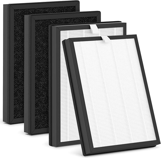 C3500 Replacement Filter Compatible with LUFTRUM C3500 and C3500 WiFi Air Purifier, H13 True HEPA Filtration Activated Carbon Filter (4 Pack-4 Filters)