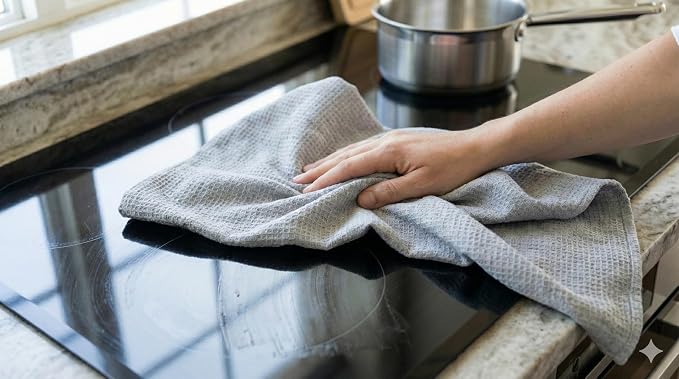 Marubhumi Ultra-Absorbent Cotton Kitchen Dish Towels – Set of 10, Elegant Gray, 45x70 cm – Lint-Free Tea Towels for Drying & Cleaning-Soft, Durable & Oversized Kitchen Linens