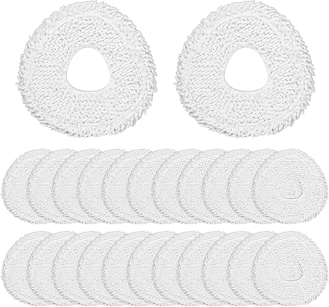 24 Pcs Replacement Mop Pads Compatible with Narwal J3 J4 YJCC012 YJCC015 Microfiber Resuable Mop Cloth Robot Vacuum Cleaner Accessories, White
