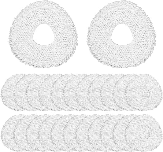 24 Pcs Replacement Mop Pads Compatible with Narwal J3 J4 YJCC012 YJCC015 Microfiber Resuable Mop Cloth Robot Vacuum Cleaner Accessories, White